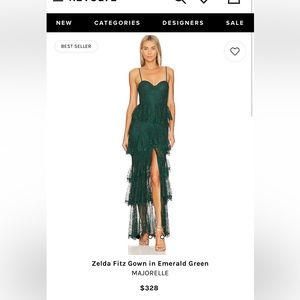 Revolve - Majorelle - Zelda Fitz Gown in Emerald Green